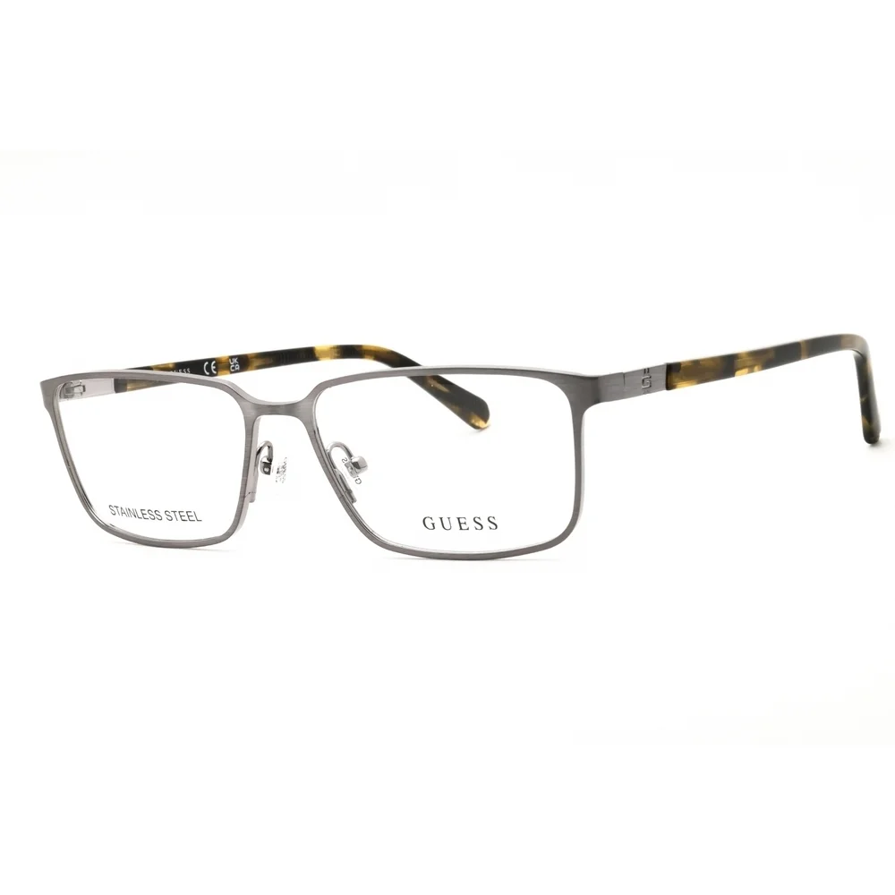 NWT Guess GU50244 Matte Gunmetal Rectangle 57mm Eyeglasses